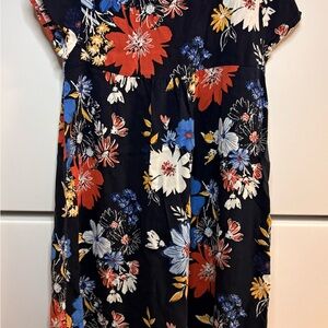 Old Navy Kids Dress - Black with Red and Blue Floral
